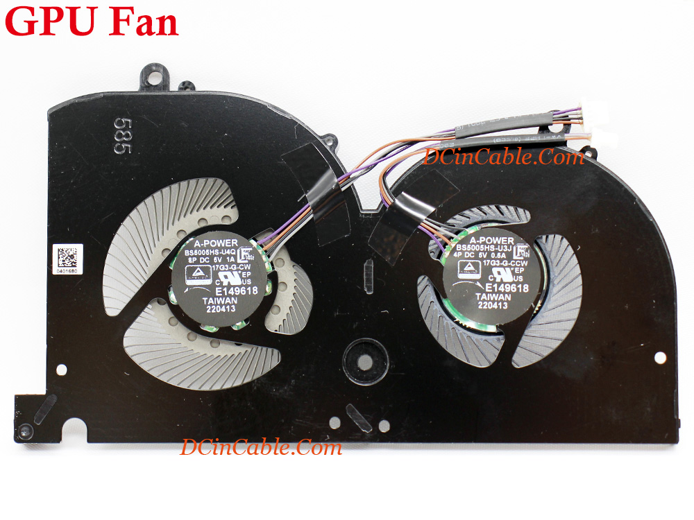 (image for) Laptop Fan for MSI WS75 10TK 10TL CPU GPU Cooling Left Right Cooler Inside System Assembly - Free Shipping